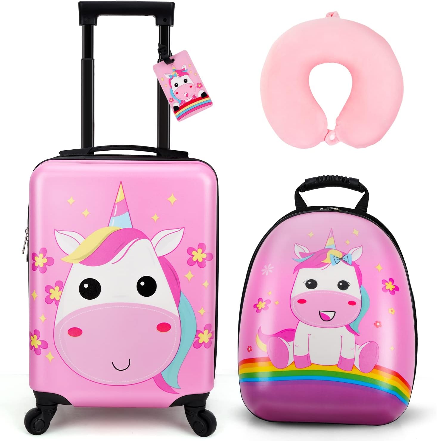 emissary Kids Luggage With Wheels For Girls, Unicorn Kids Luggage Set, Childrens Luggage For Girls With Wheels, Kids Suitcases With Wheels For Girl, Toddler Suitcase For Girls, Travel Luggage For Kids