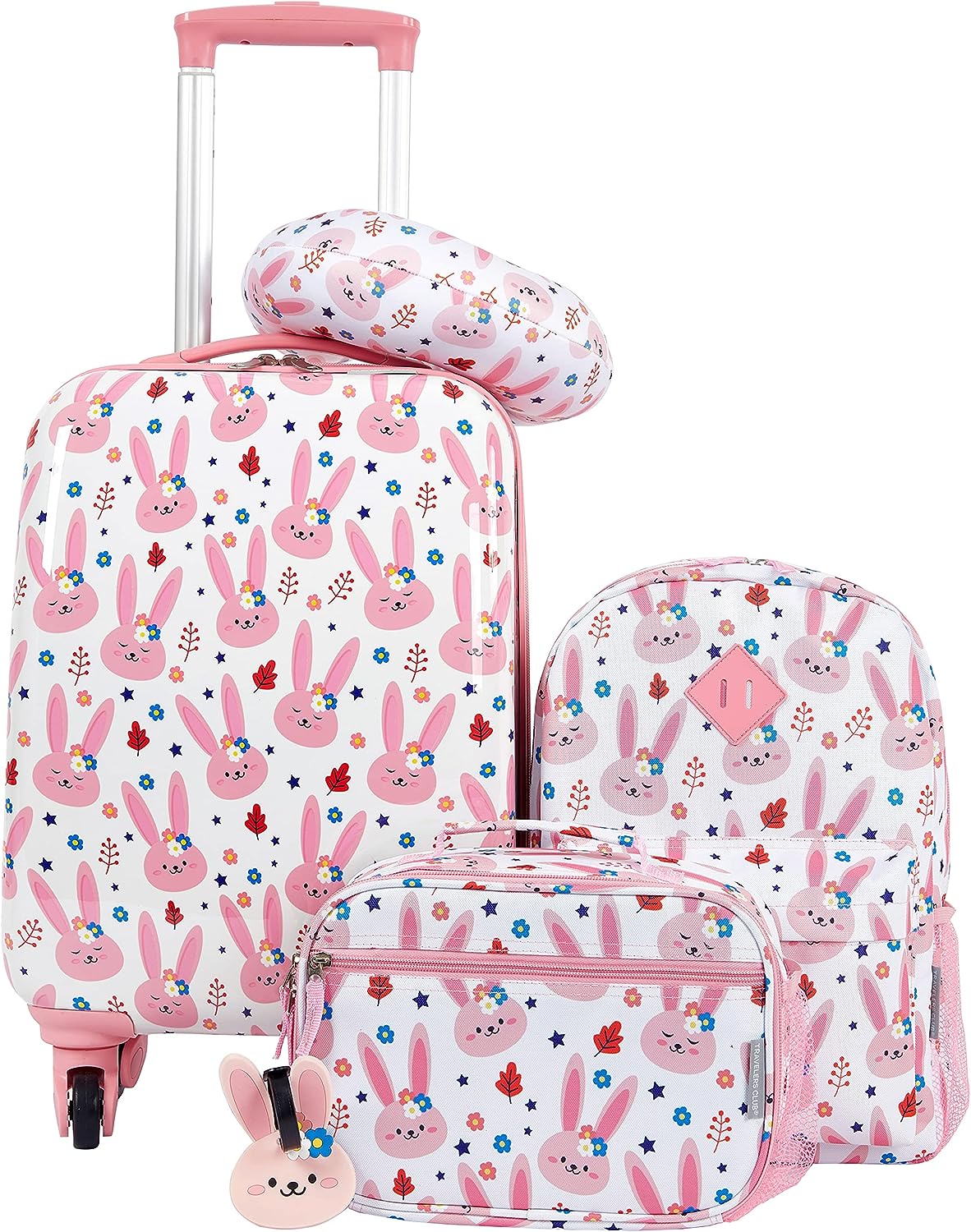 Travelers Club 5 Piece Kids Luggage Set, Bunny