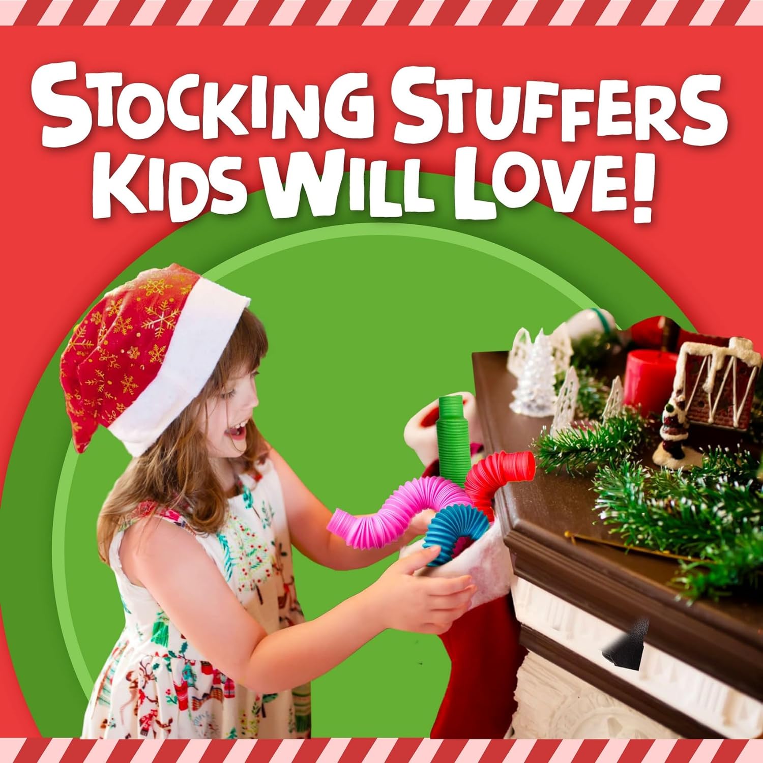 BUNMO Stocking Stuffers | Pop Tubes Large 4pk | Imaginative Play  Stimulating Creative Learning | Montessori Sensory Toys Ages 3 4 5 6 7 8 Years Old | Toddler Toys Stocking Stuffers for Kids Boys