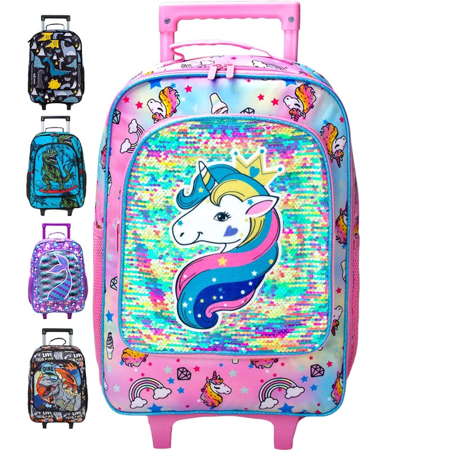 gxtvo Kids Suitcase with Wheels for Girls, Mermaid Rolling carry on Luggage for Toddler Children