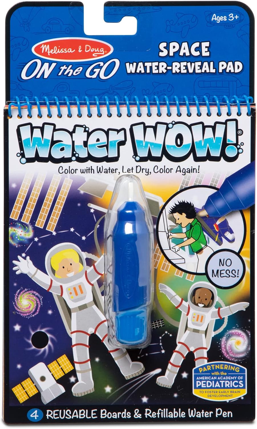 Melissa  Doug On the Go Water Wow! Reusable Water-Reveal Activity Pad - Vehicles - Stocking Stuffers, Mess Free Coloring Books For Toddlers Ages 3+, Travel Toys