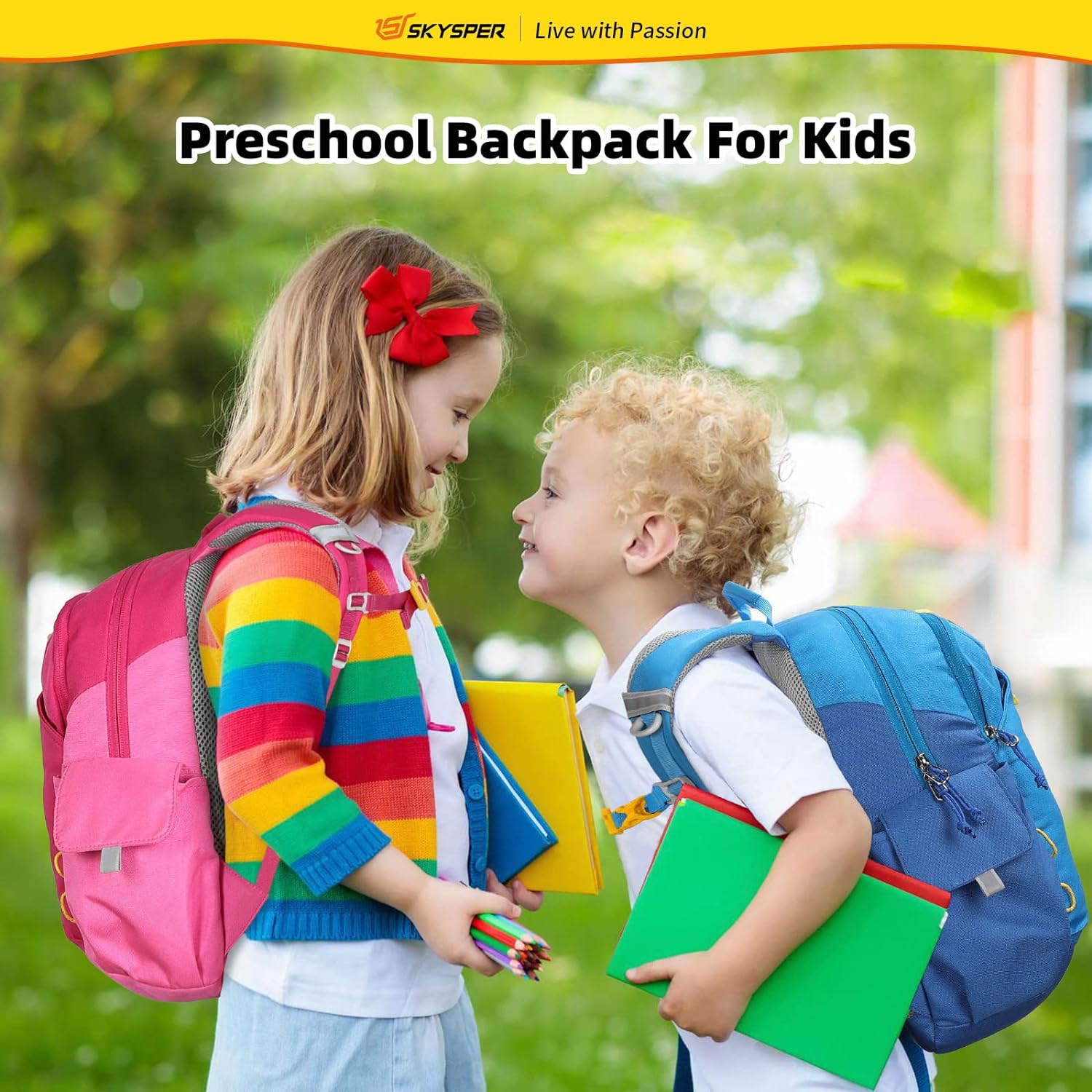 SKYSPER Small Kids Backpack 10L Toddler Hiking Backpack Travel Daypack for Preschool and Kindergarten(Yellow)