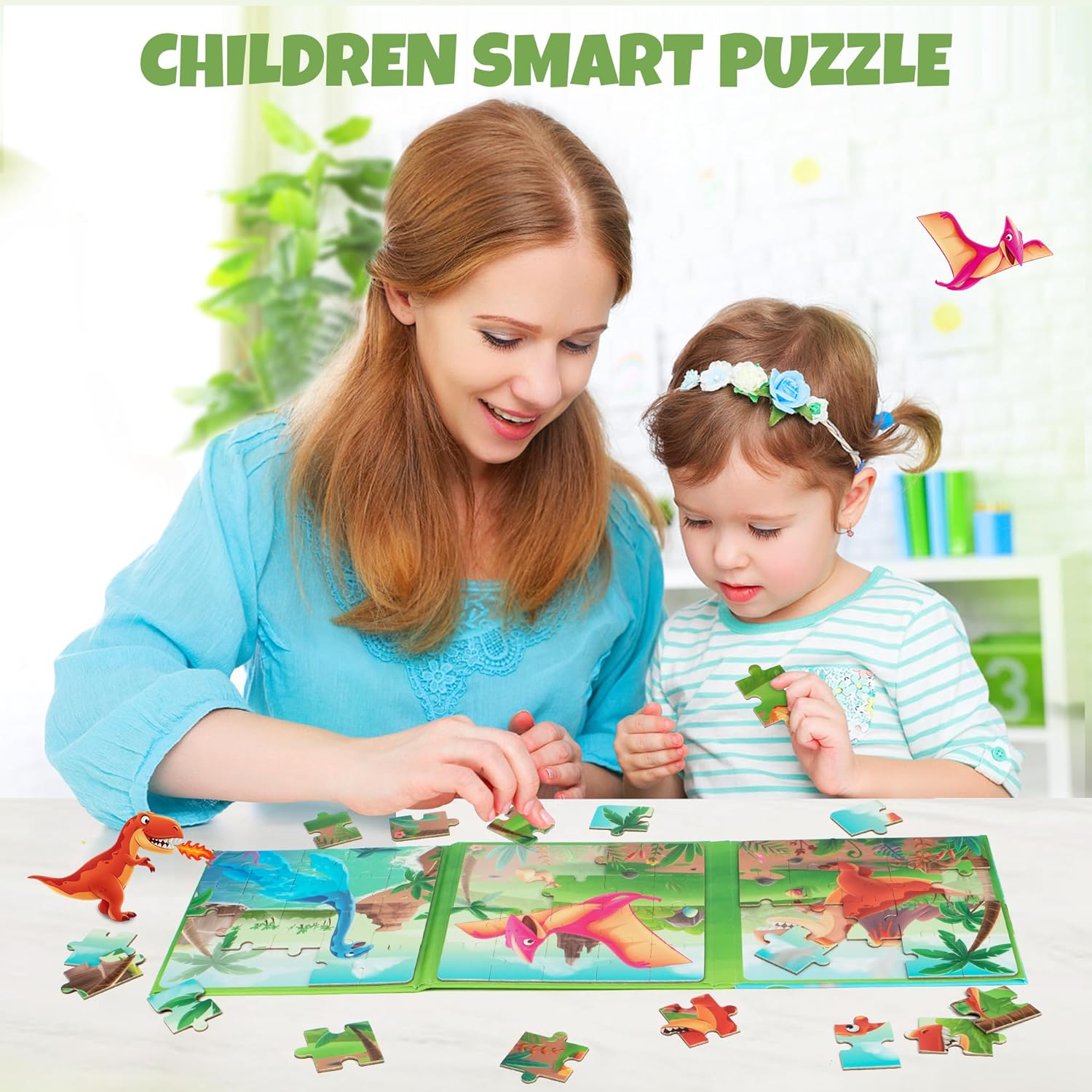 SYNARRY Magnetic Puzzles for Kids Ages 3-5, 20 Pieces Toddler Puzzles, Kids Travel Activity Toys Travel Games for Kids Ages 3-5 in Car Airplane Road Trip, Travel Puzzles for 3 4 5 Year Olds