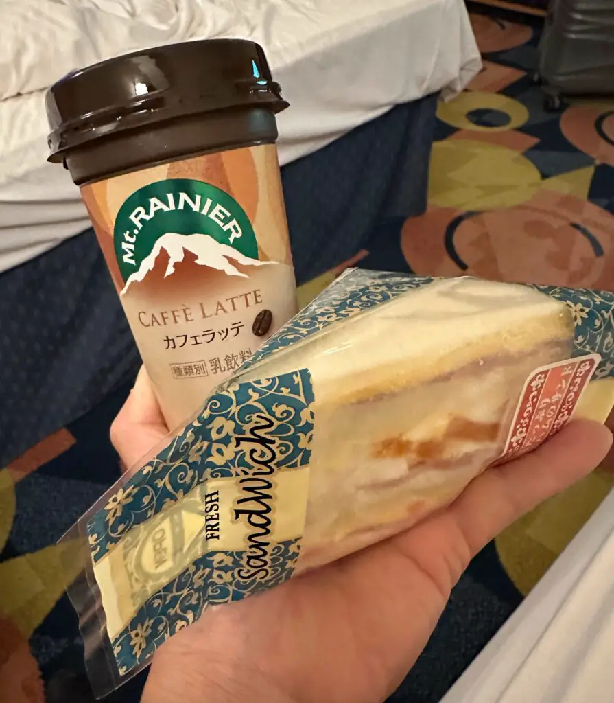 Japan Convenience Store Egg Sandwich and Coffee